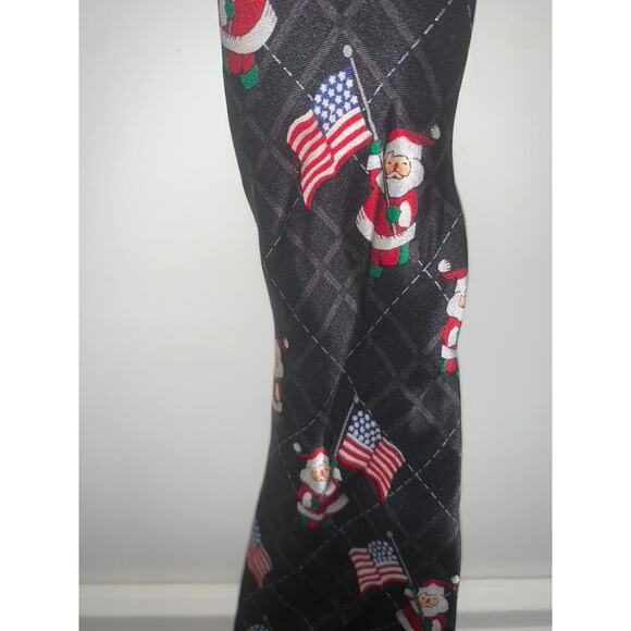 Holiday Traditions Men's Patriotic Santa Claus Silk Necktie Christmas USA Flag - Picture 4 of 6